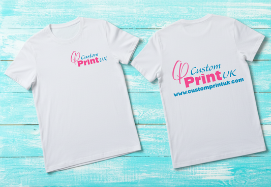 Children's Short Sleeved T-Shirt - White - custom printed with any logo or text